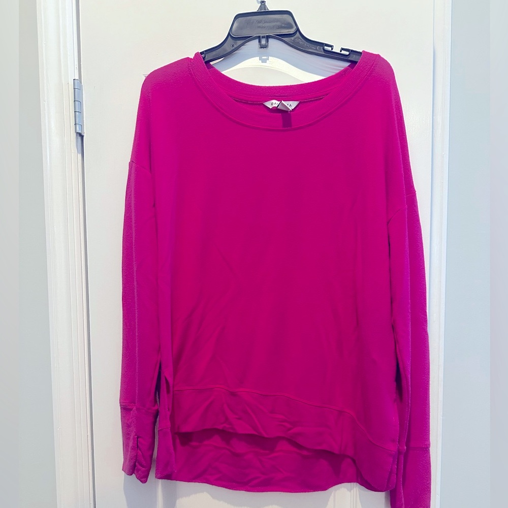 Athleta Electric Fuchsia Pink Coaster Luxe Sweatshirt Top Women’s Large